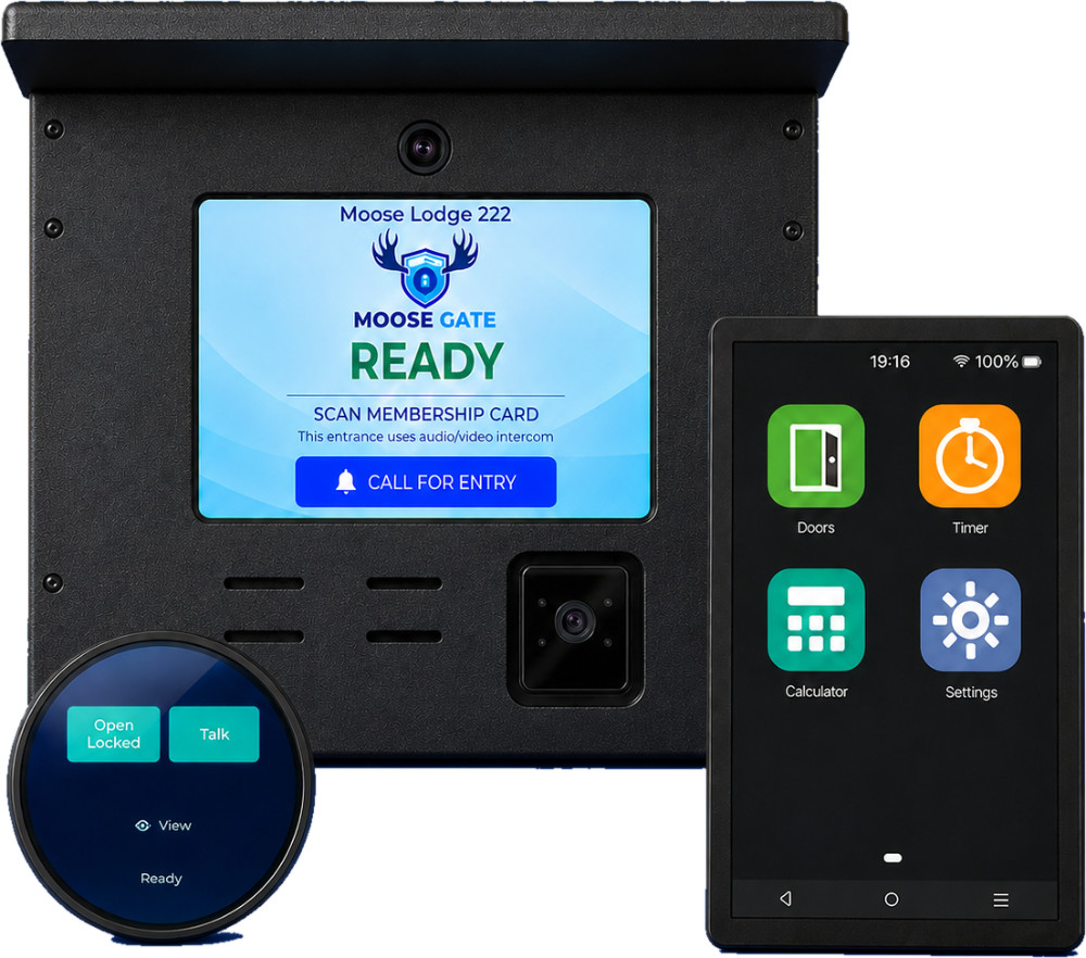 Moose Gate Door Unit, BarTab tablet, and Chime